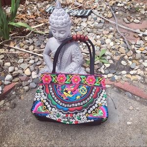 Vintage embroidered hippy handbag